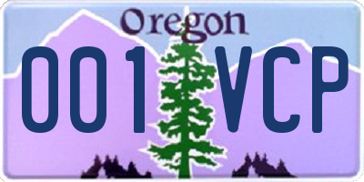 OR license plate 001VCP