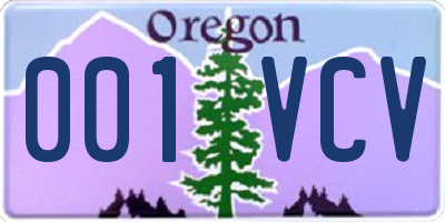 OR license plate 001VCV