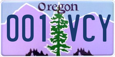 OR license plate 001VCY