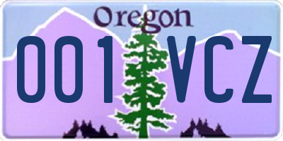 OR license plate 001VCZ