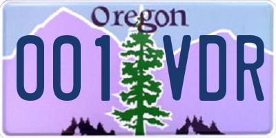 OR license plate 001VDR