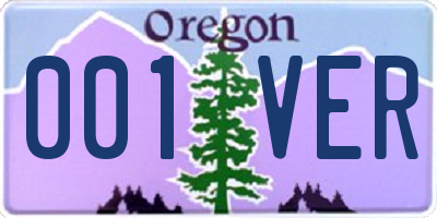 OR license plate 001VER