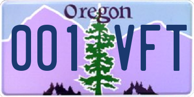 OR license plate 001VFT