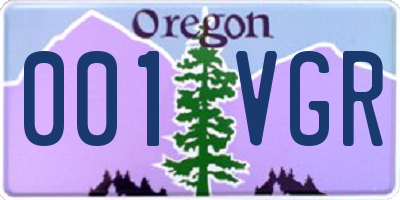 OR license plate 001VGR