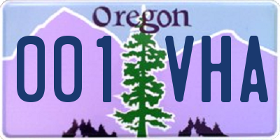 OR license plate 001VHA