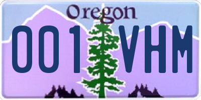 OR license plate 001VHM