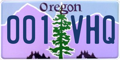 OR license plate 001VHQ