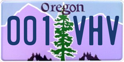 OR license plate 001VHV