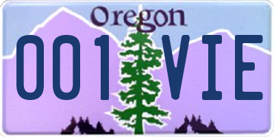 OR license plate 001VIE