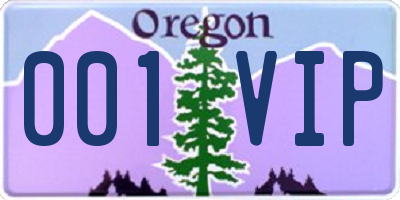 OR license plate 001VIP