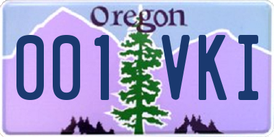 OR license plate 001VKI
