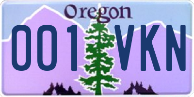 OR license plate 001VKN
