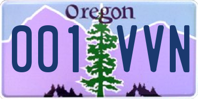 OR license plate 001VVN