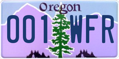 OR license plate 001WFR