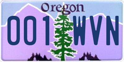 OR license plate 001WVN