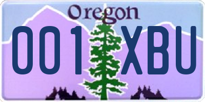OR license plate 001XBU