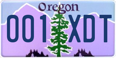 OR license plate 001XDT