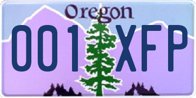 OR license plate 001XFP