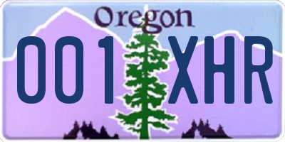 OR license plate 001XHR
