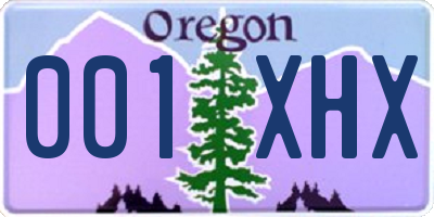 OR license plate 001XHX