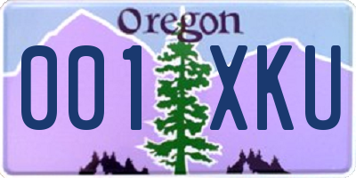 OR license plate 001XKU