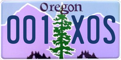 OR license plate 001XOS