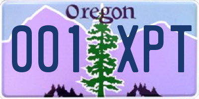 OR license plate 001XPT