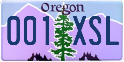 OR license plate 001XSL