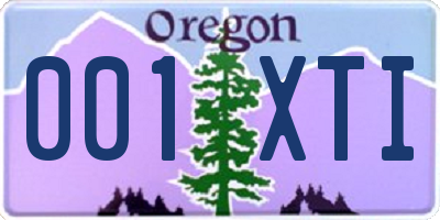 OR license plate 001XTI