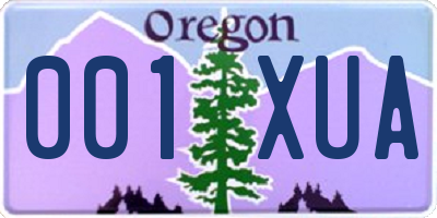 OR license plate 001XUA
