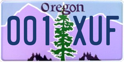 OR license plate 001XUF