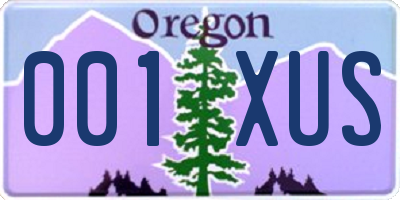 OR license plate 001XUS