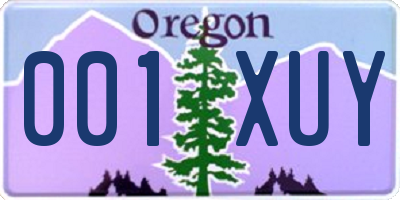 OR license plate 001XUY