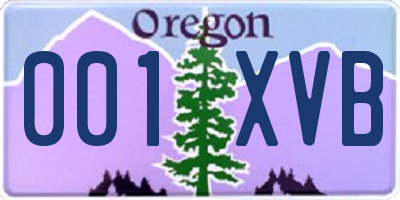 OR license plate 001XVB