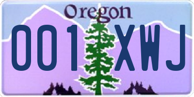 OR license plate 001XWJ