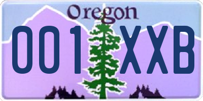 OR license plate 001XXB