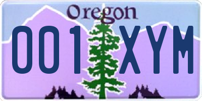 OR license plate 001XYM