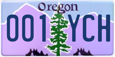 OR license plate 001YCH