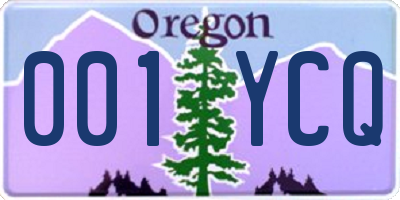 OR license plate 001YCQ