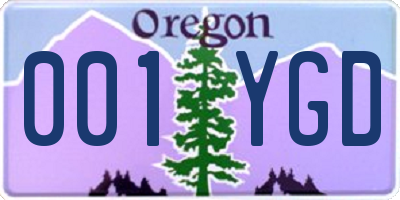 OR license plate 001YGD