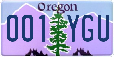 OR license plate 001YGU