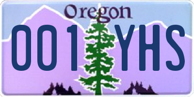 OR license plate 001YHS