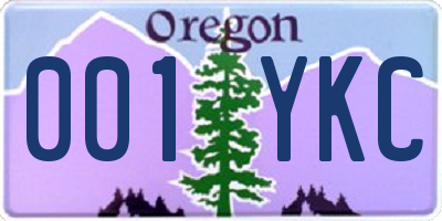 OR license plate 001YKC