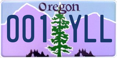 OR license plate 001YLL