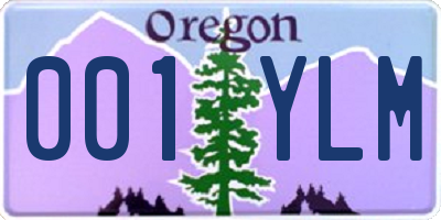 OR license plate 001YLM