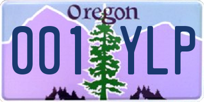 OR license plate 001YLP