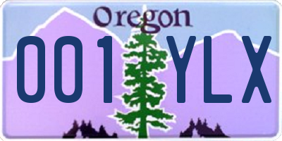 OR license plate 001YLX