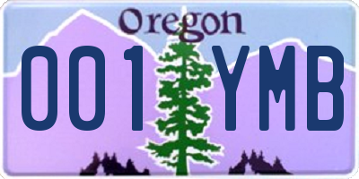 OR license plate 001YMB