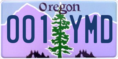 OR license plate 001YMD