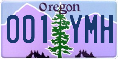 OR license plate 001YMH